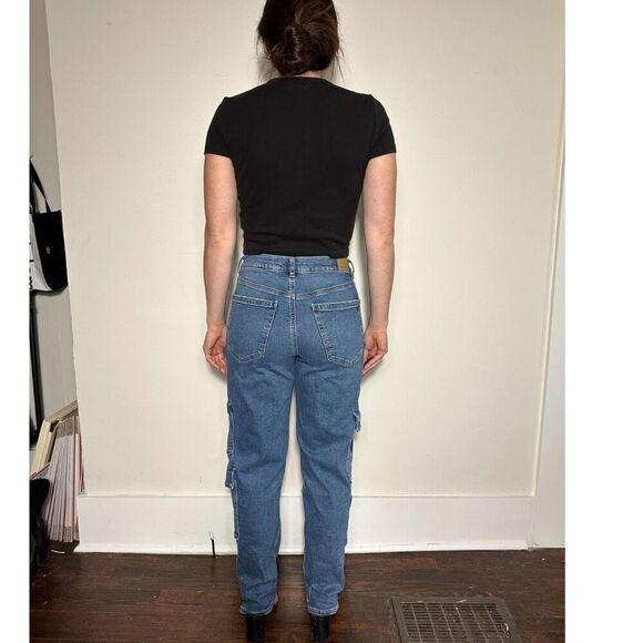 American Eagle Super High Rise Baggy Straight Jean Size 6 - Picture 3 of 7